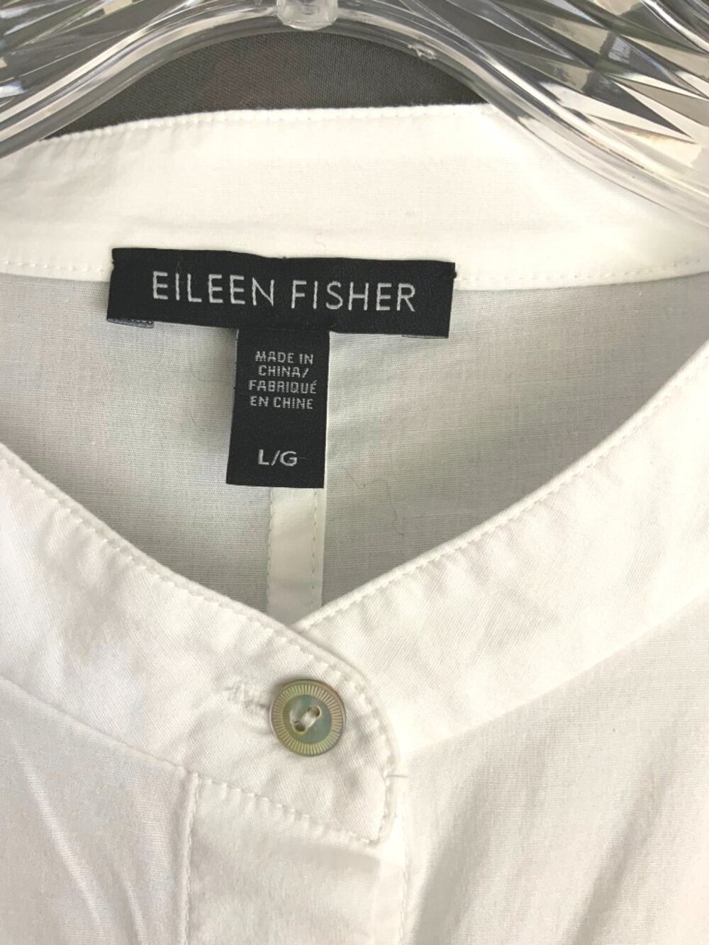 Eileen Fisher White Poplin Long Sleeve Tunic Shirt Button Up  Sz L - Picture 6 of 16